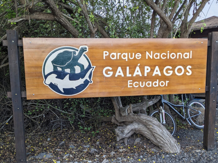 Galápagos National Park sign