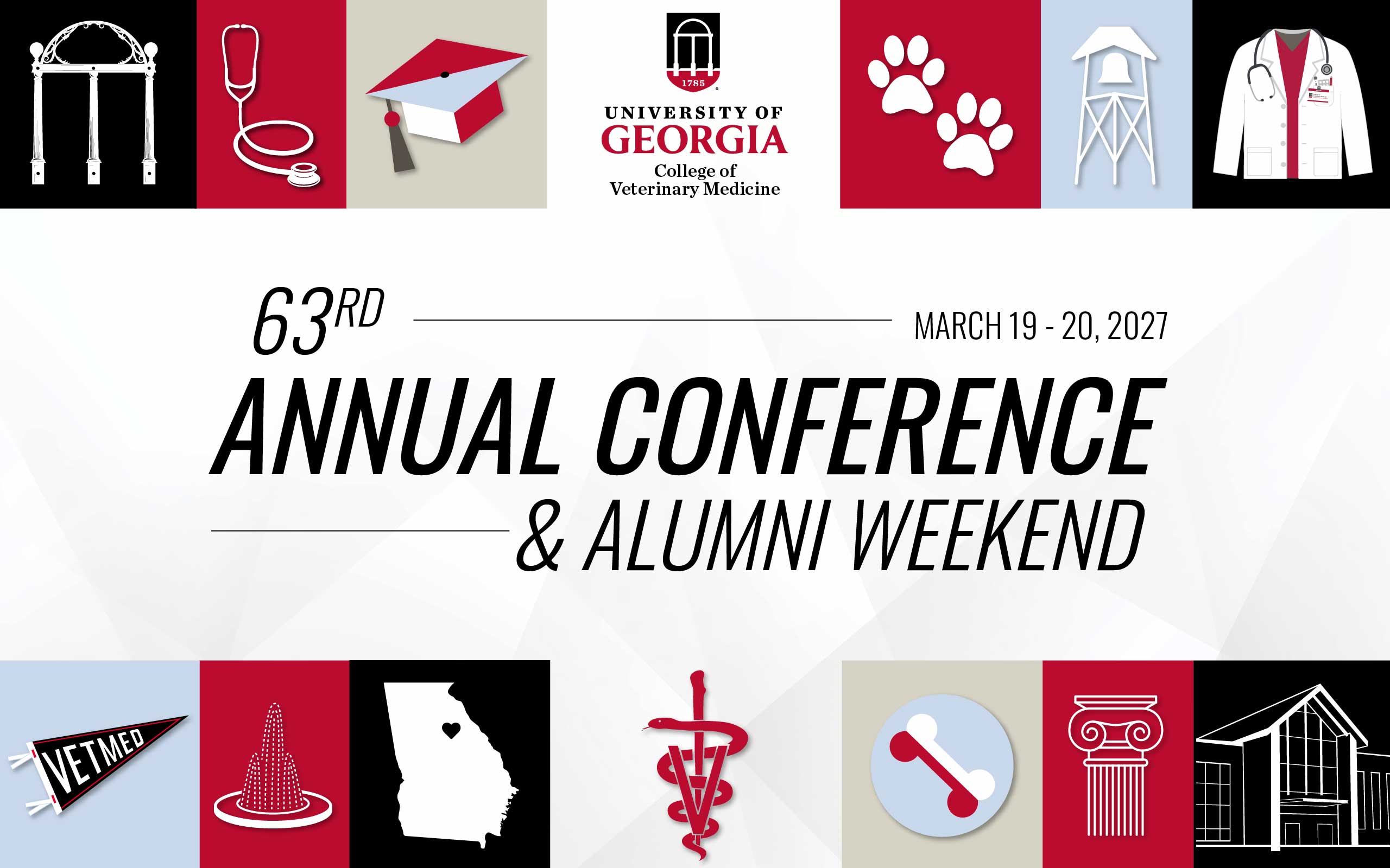 acawwebheader2 image with a variety of graphics that reads "63rd annual conference & alumni weekend"